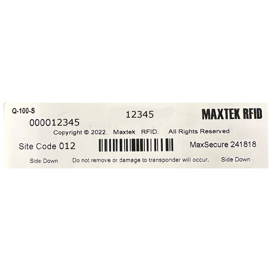 Maxtek RFID Q-100 UHF windshield tag