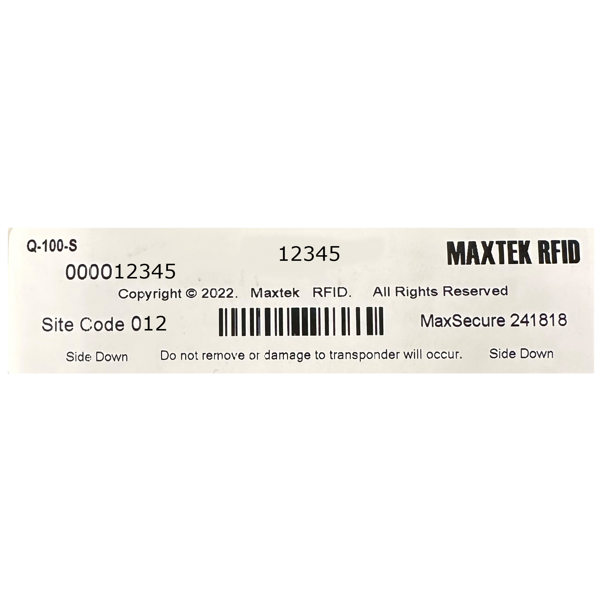 Maxtek RFID Q-100 Compatible UHF windshield tag – Mr. Key Fob