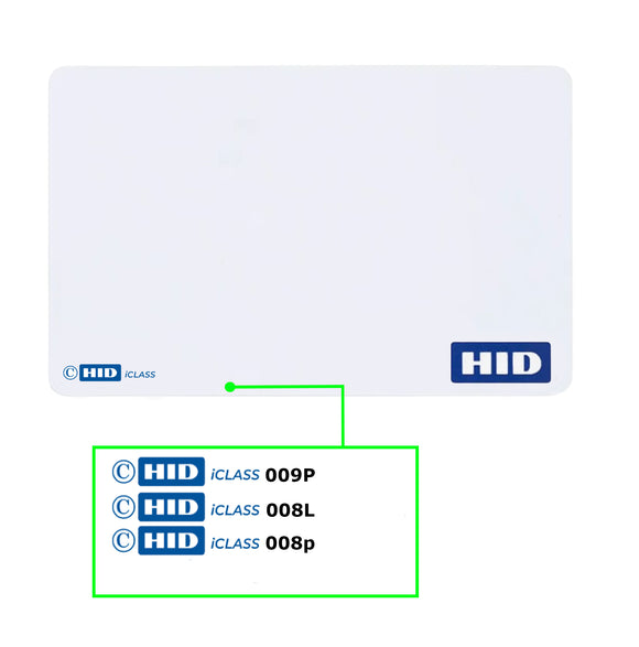 HID® iCLASS® MultiClass Key II Card, 008P, 009P, 008L